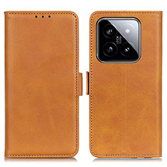 Funda de Cuero Cartera con Soporte Carcasa M15L para Xiaomi Mi 14 5G Marron Claro