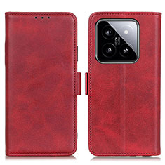 Funda de Cuero Cartera con Soporte Carcasa M15L para Xiaomi Mi 14 5G Rojo