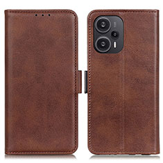 Funda de Cuero Cartera con Soporte Carcasa M15L para Xiaomi Poco F5 5G Marron