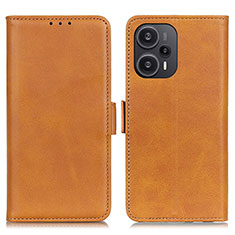 Funda de Cuero Cartera con Soporte Carcasa M15L para Xiaomi Poco F5 5G Marron Claro