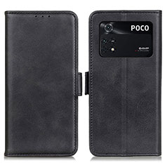 Funda de Cuero Cartera con Soporte Carcasa M15L para Xiaomi Poco M4 Pro 4G Negro