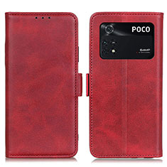 Funda de Cuero Cartera con Soporte Carcasa M15L para Xiaomi Poco M4 Pro 4G Rojo