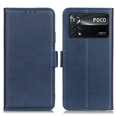 Funda de Cuero Cartera con Soporte Carcasa M15L para Xiaomi Poco X4 Pro 5G Azul