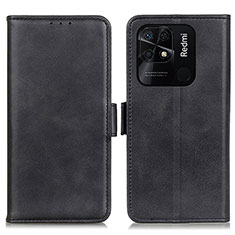 Funda de Cuero Cartera con Soporte Carcasa M15L para Xiaomi Redmi 10 India Negro