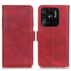 Funda de Cuero Cartera con Soporte Carcasa M15L para Xiaomi Redmi 10 India Rojo