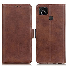 Funda de Cuero Cartera con Soporte Carcasa M15L para Xiaomi Redmi 9C NFC Marron