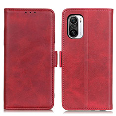 Funda de Cuero Cartera con Soporte Carcasa M15L para Xiaomi Redmi K40 Pro+ Plus 5G Rojo