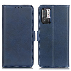 Funda de Cuero Cartera con Soporte Carcasa M15L para Xiaomi Redmi Note 10 5G Azul