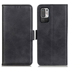 Funda de Cuero Cartera con Soporte Carcasa M15L para Xiaomi Redmi Note 10 5G Negro