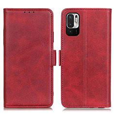 Funda de Cuero Cartera con Soporte Carcasa M15L para Xiaomi Redmi Note 10 JE 5G Rojo