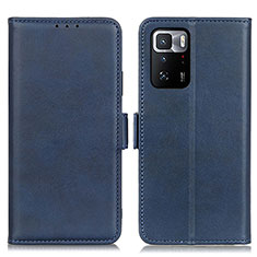 Funda de Cuero Cartera con Soporte Carcasa M15L para Xiaomi Redmi Note 10 Pro 5G Azul