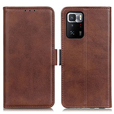 Funda de Cuero Cartera con Soporte Carcasa M15L para Xiaomi Redmi Note 10 Pro 5G Marron