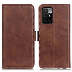 Funda de Cuero Cartera con Soporte Carcasa M15L para Xiaomi Redmi Note 11 4G (2021) Marron