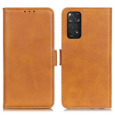 Funda de Cuero Cartera con Soporte Carcasa M15L para Xiaomi Redmi Note 11 4G (2022) Marron Claro