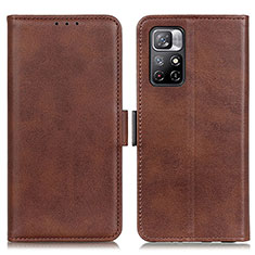 Funda de Cuero Cartera con Soporte Carcasa M15L para Xiaomi Redmi Note 11 5G Marron