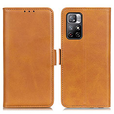 Funda de Cuero Cartera con Soporte Carcasa M15L para Xiaomi Redmi Note 11 5G Marron Claro