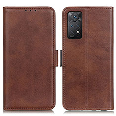 Funda de Cuero Cartera con Soporte Carcasa M15L para Xiaomi Redmi Note 11 Pro 4G Marron