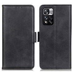 Funda de Cuero Cartera con Soporte Carcasa M15L para Xiaomi Redmi Note 11 Pro+ Plus 5G Negro