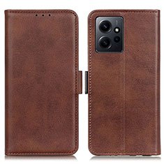 Funda de Cuero Cartera con Soporte Carcasa M15L para Xiaomi Redmi Note 12 4G Marron