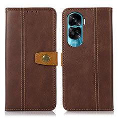 Funda de Cuero Cartera con Soporte Carcasa M16L para Huawei Honor 90 Lite 5G Marron