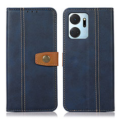 Funda de Cuero Cartera con Soporte Carcasa M16L para Huawei Honor X7a Azul