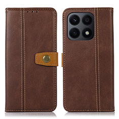 Funda de Cuero Cartera con Soporte Carcasa M16L para Huawei Honor X8a 4G Marron