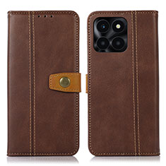 Funda de Cuero Cartera con Soporte Carcasa M16L para Huawei Honor X8b Marron