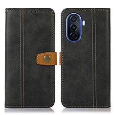 Funda de Cuero Cartera con Soporte Carcasa M16L para Huawei Nova Y70 Plus Negro