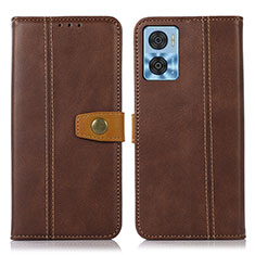 Funda de Cuero Cartera con Soporte Carcasa M16L para Motorola Moto E22i Marron