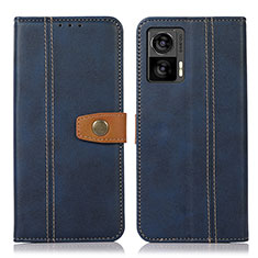 Funda de Cuero Cartera con Soporte Carcasa M16L para Motorola Moto Edge 30 Lite 5G Azul