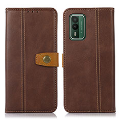 Funda de Cuero Cartera con Soporte Carcasa M16L para Nokia XR21 Marron