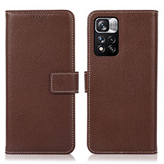 Funda de Cuero Cartera con Soporte Carcasa M16L para Xiaomi Mi 11i 5G (2022) Marron