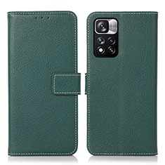 Funda de Cuero Cartera con Soporte Carcasa M16L para Xiaomi Mi 11i 5G (2022) Verde