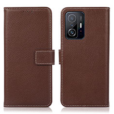 Funda de Cuero Cartera con Soporte Carcasa M16L para Xiaomi Mi 11T 5G Marron