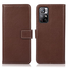 Funda de Cuero Cartera con Soporte Carcasa M16L para Xiaomi Poco M4 Pro 5G Marron