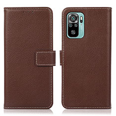 Funda de Cuero Cartera con Soporte Carcasa M16L para Xiaomi Poco M5S Marron