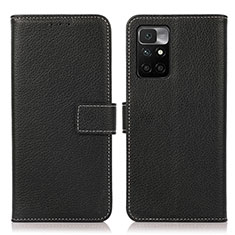 Funda de Cuero Cartera con Soporte Carcasa M16L para Xiaomi Redmi 10 (2022) Negro