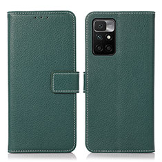 Funda de Cuero Cartera con Soporte Carcasa M16L para Xiaomi Redmi 10 4G Verde