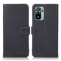 Funda de Cuero Cartera con Soporte Carcasa M16L para Xiaomi Redmi Note 10 4G Azul