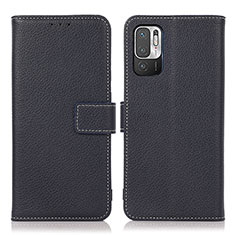 Funda de Cuero Cartera con Soporte Carcasa M16L para Xiaomi Redmi Note 10 5G Azul