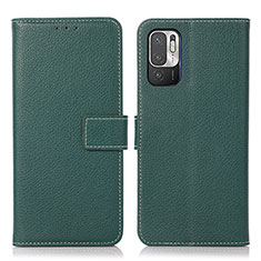 Funda de Cuero Cartera con Soporte Carcasa M16L para Xiaomi Redmi Note 10 5G Verde