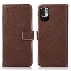 Funda de Cuero Cartera con Soporte Carcasa M16L para Xiaomi Redmi Note 10 JE 5G Marron