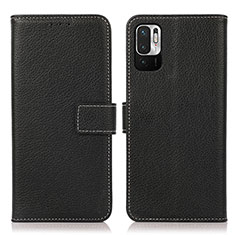 Funda de Cuero Cartera con Soporte Carcasa M16L para Xiaomi Redmi Note 10 JE 5G Negro