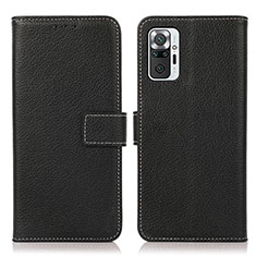 Funda de Cuero Cartera con Soporte Carcasa M16L para Xiaomi Redmi Note 10 Pro 4G Negro