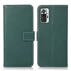 Funda de Cuero Cartera con Soporte Carcasa M16L para Xiaomi Redmi Note 10 Pro 4G Verde