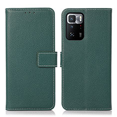 Funda de Cuero Cartera con Soporte Carcasa M16L para Xiaomi Redmi Note 10 Pro 5G Verde