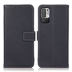 Funda de Cuero Cartera con Soporte Carcasa M16L para Xiaomi Redmi Note 10T 5G Azul