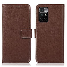 Funda de Cuero Cartera con Soporte Carcasa M16L para Xiaomi Redmi Note 11 4G (2021) Marron