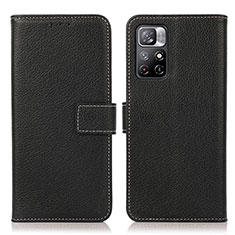 Funda de Cuero Cartera con Soporte Carcasa M16L para Xiaomi Redmi Note 11 5G Negro