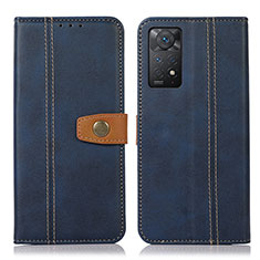 Funda de Cuero Cartera con Soporte Carcasa M16L para Xiaomi Redmi Note 11 Pro 4G Azul